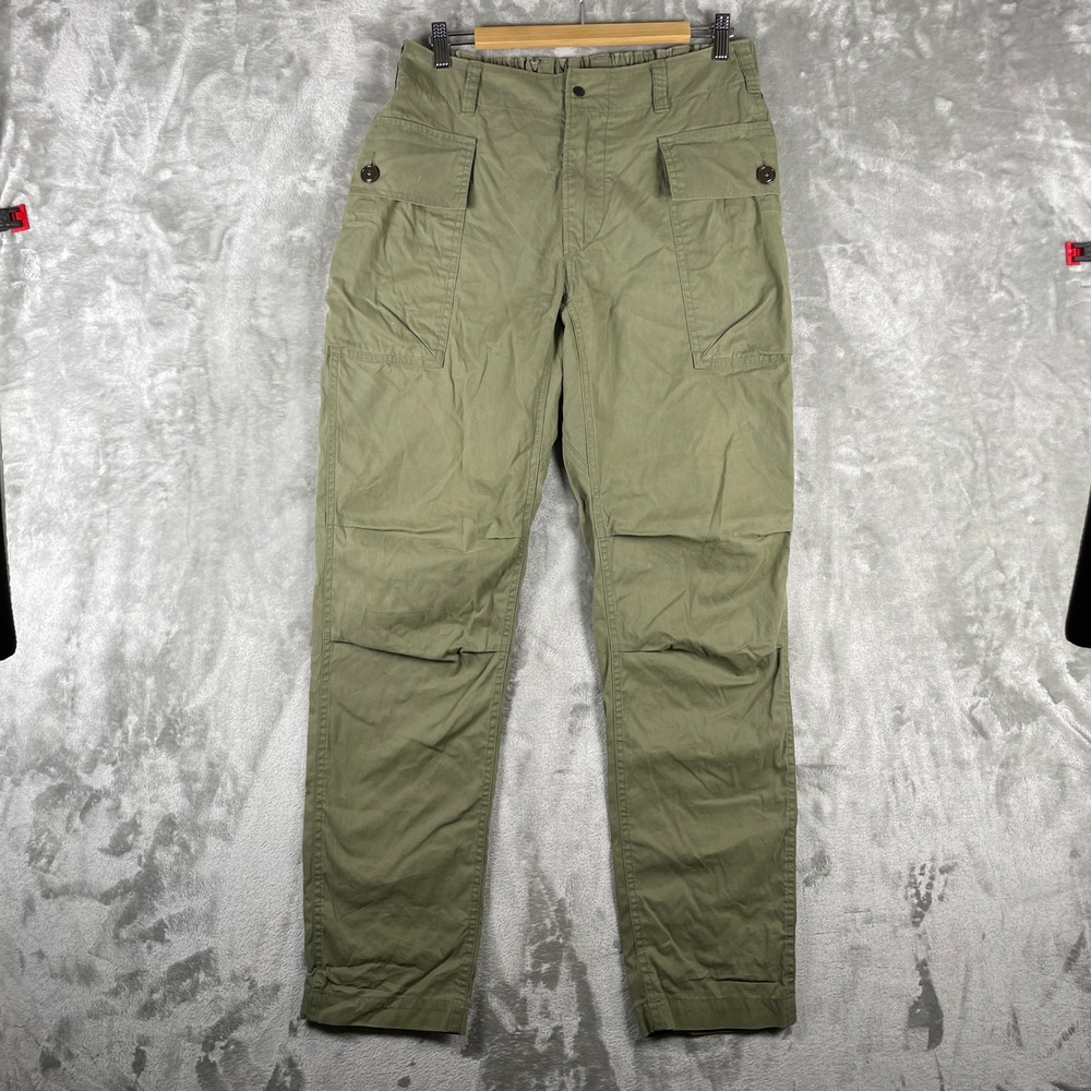 Relwen Cargo Combat Pants Mens 32 Green Cotton Blend Utility Trousers